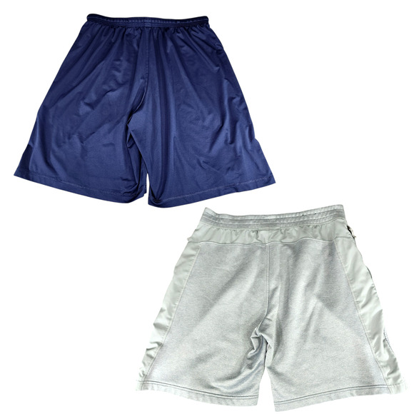 2 Pair Under Armour Shorts sz XL Men Loose Fit Blue White Freedom Spellout 9-10" - Picture 2 of 12